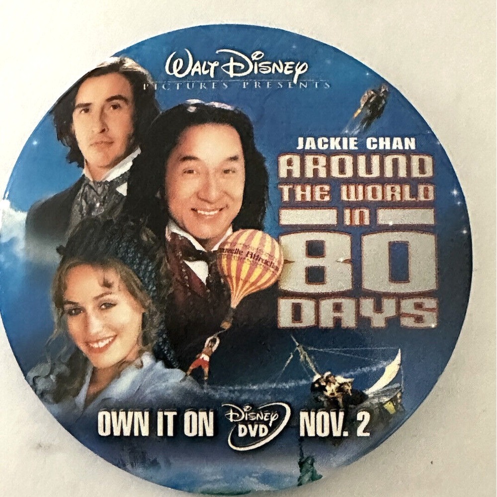 Walt Disney Jackie Chan Around the World in 80 Days Promo Pin Button Pinback